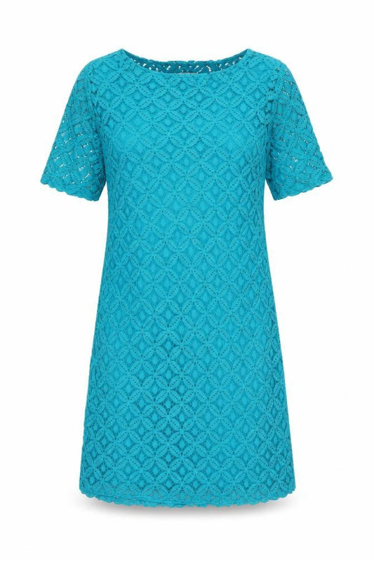 Epilogue Womens Blue 100% Cotton Shift Size 10 Boat Neck Zip