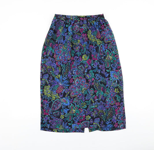 Leslie Fay Womens Multicoloured Floral Polyester Straight & Pencil Skirt Size 10