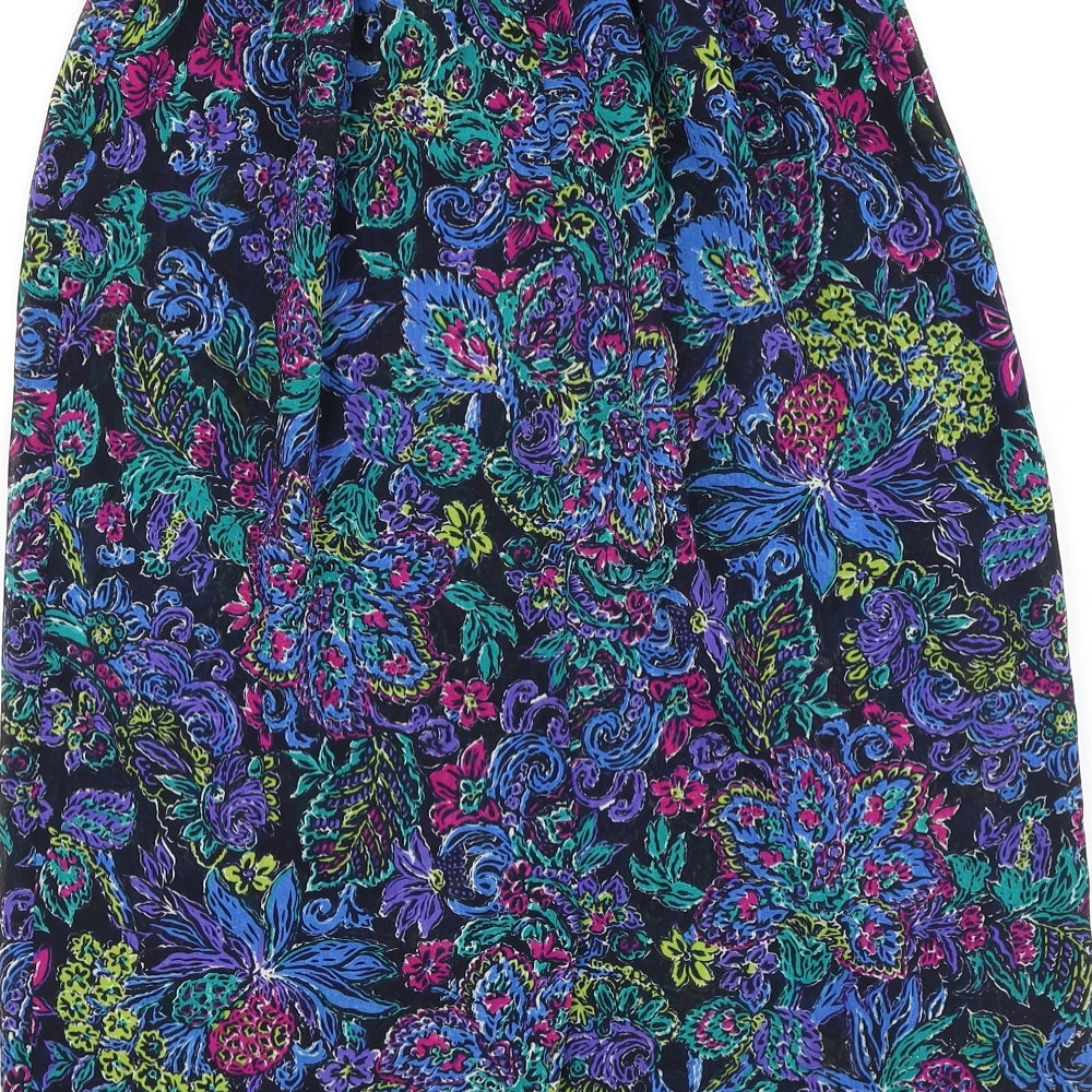 Leslie Fay Womens Multicoloured Floral Polyester Straight & Pencil Skirt Size 10