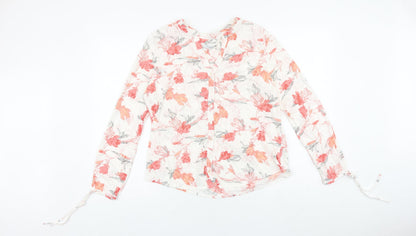 Womens UK Size 14 Marks and Spencer White Basic Button-Up