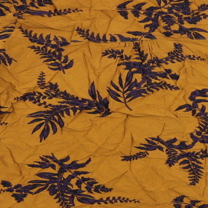 b.young Womens Brown Geometric Viscose Basic Blouse Size 8 V-Neck - Leaf Print