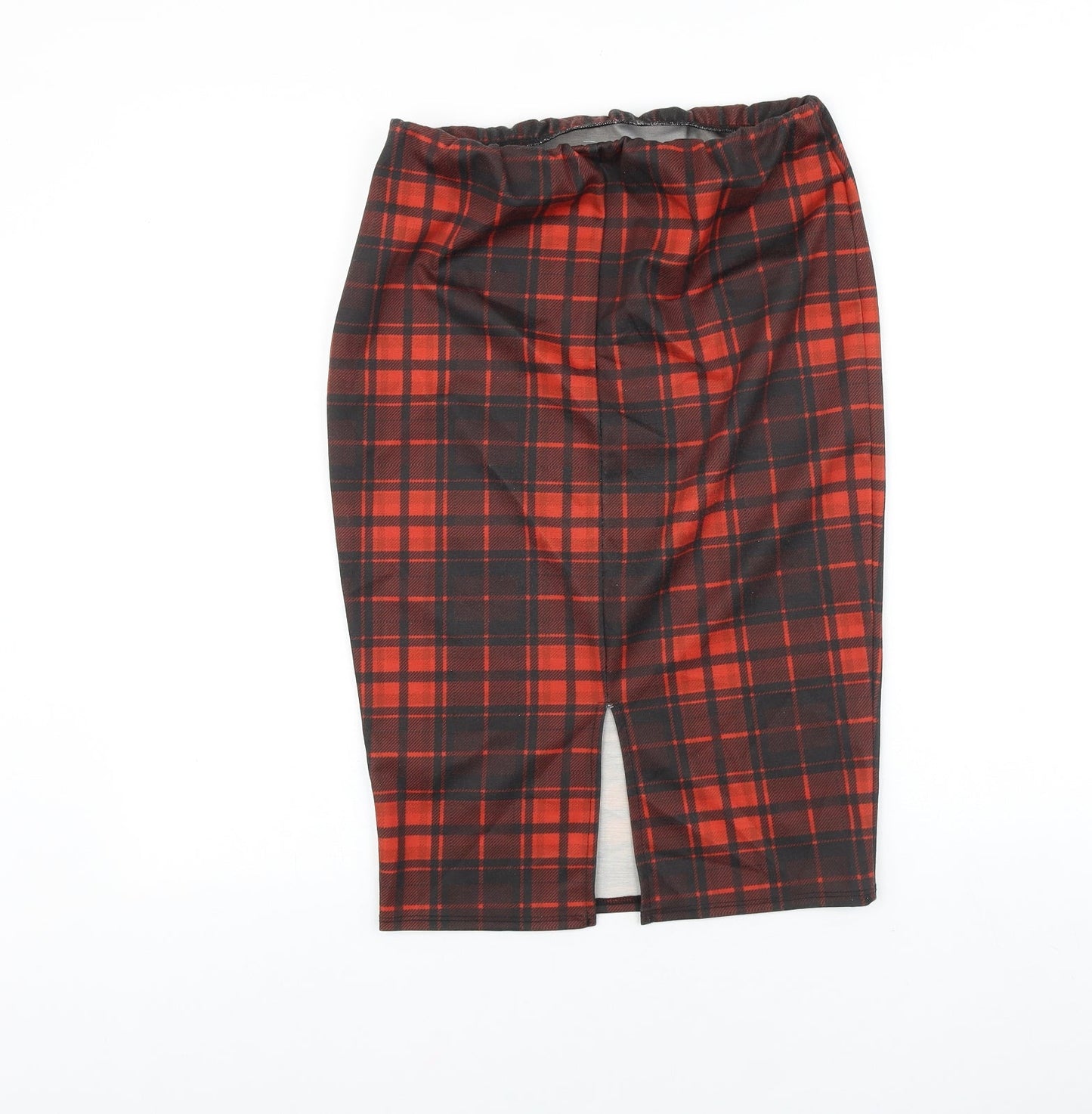 Papaya Womens Red Plaid Viscose Straight & Pencil Skirt Size 10