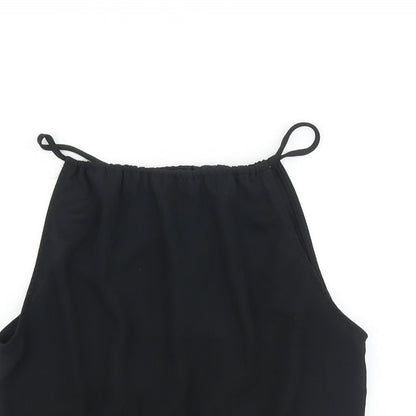 Womens UK Size S Preworn Black Cropped Tank