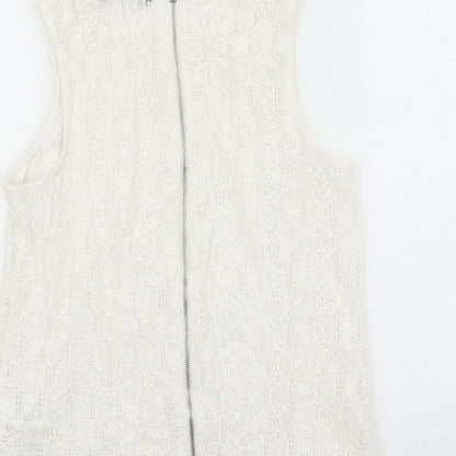 Womens UK Size 10 New Look White Basic Tank