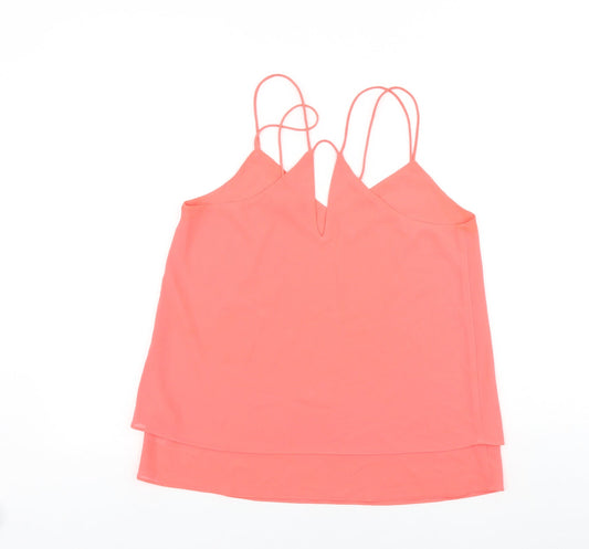 Womens UK Size 10 New Look Pink Basic Tank