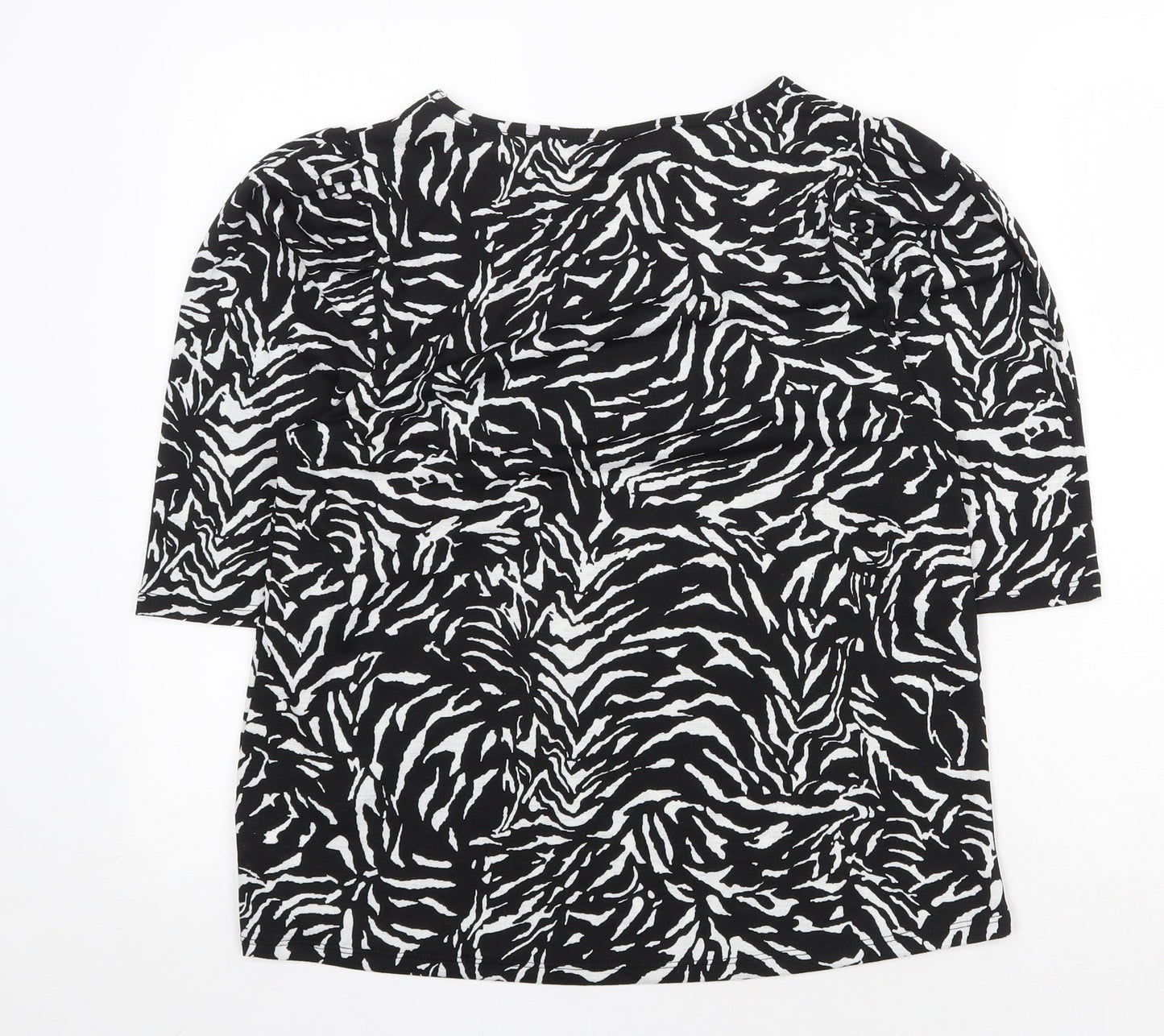 Womens UK Size 12 F&F Black Basic T-Shirt