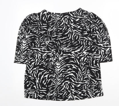 Womens UK Size 12 F&F Black Basic T-Shirt