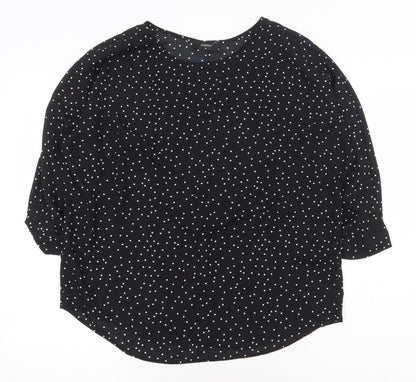 Womens UK Size 12 Papaya Black Basic Blouse