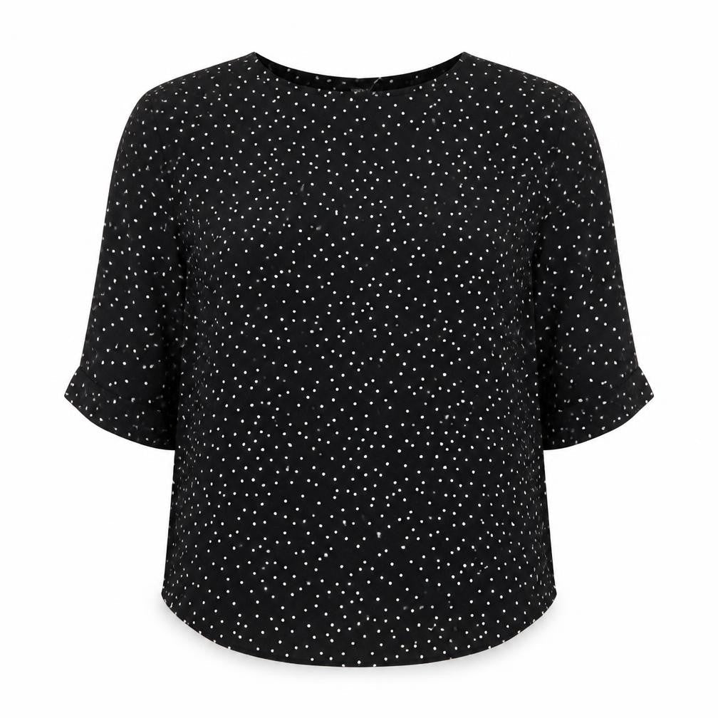 Womens UK Size 12 Papaya Black Basic Blouse