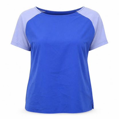 Marks and Spencer Womens Blue Viscose Basic T-Shirt Size 8 Boat Neck