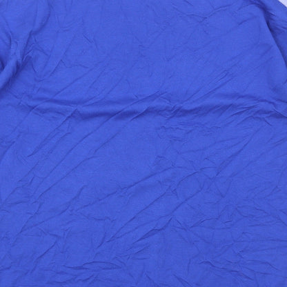 Marks and Spencer Womens Blue Viscose Basic T-Shirt Size 8 Boat Neck