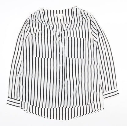 Womens UK Size 10 H&M White Basic Button-Up