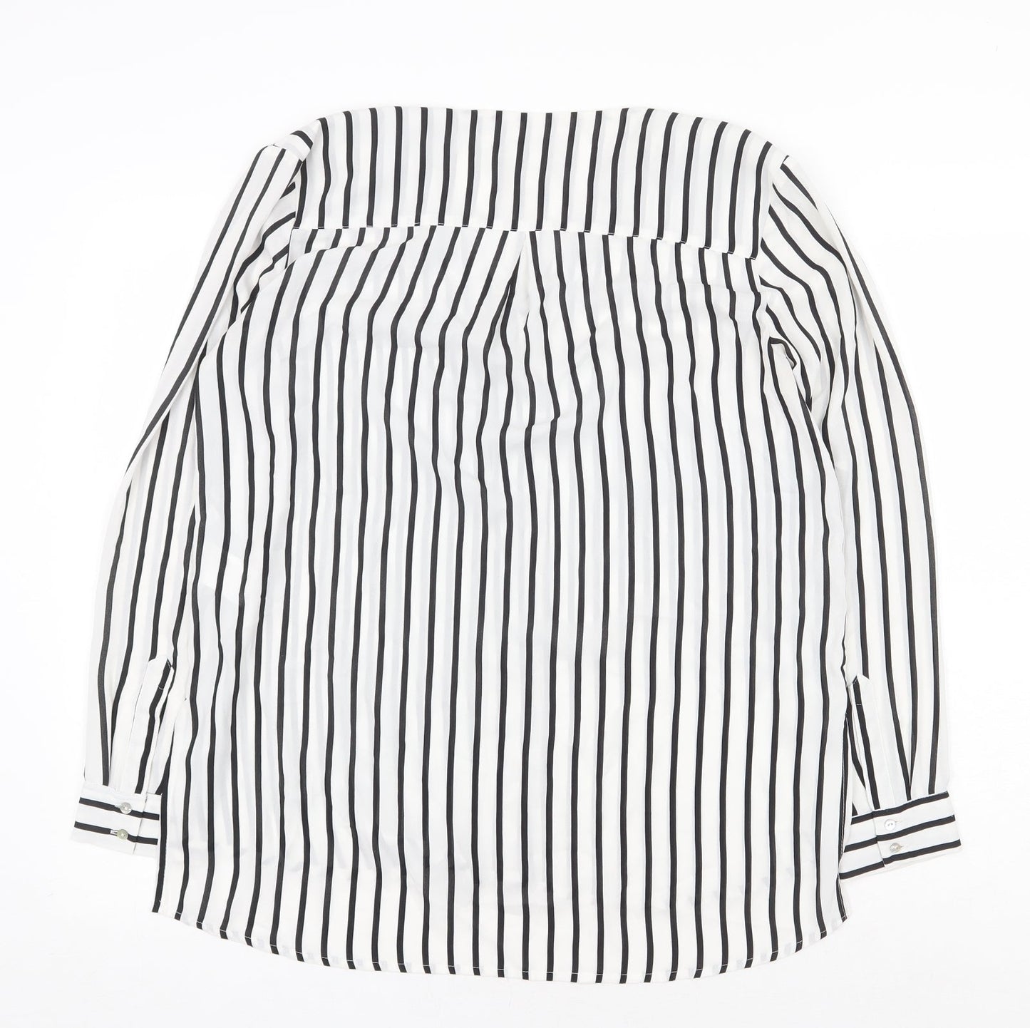 Womens UK Size 10 H&M White Basic Button-Up