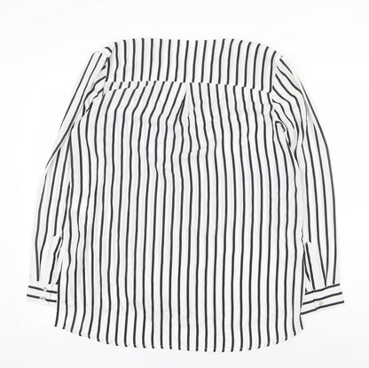 Womens UK Size 10 H&M White Basic Button-Up