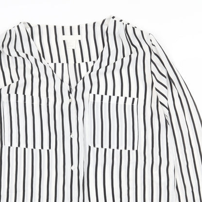 Womens UK Size 10 H&M White Basic Button-Up
