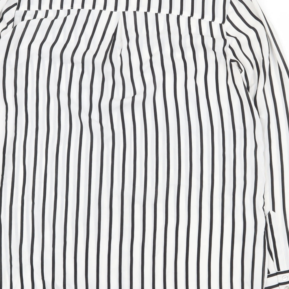 Womens UK Size 10 H&M White Basic Button-Up