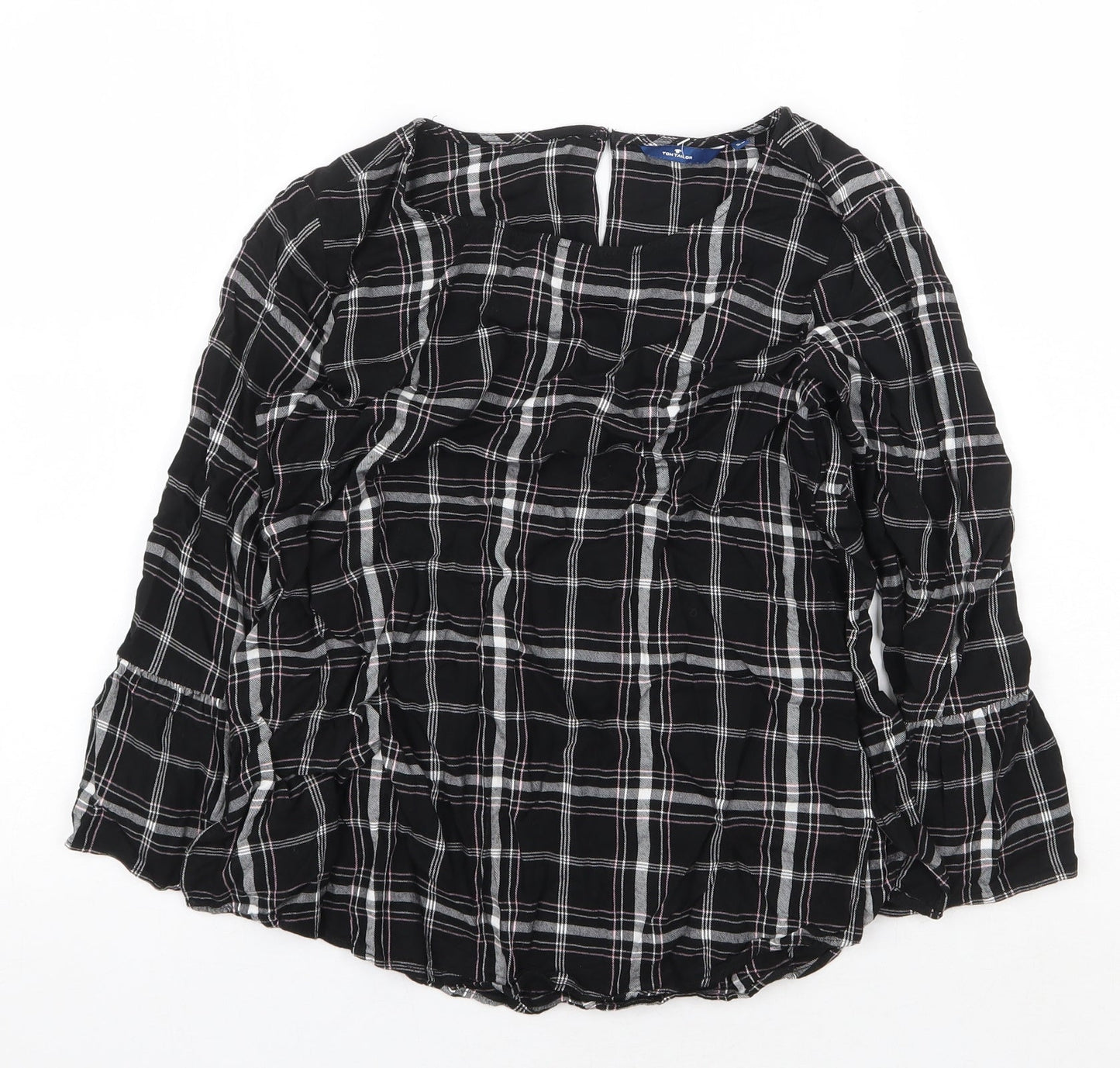 Womens UK Size 8 TOM TAILOR Black Basic Blouse