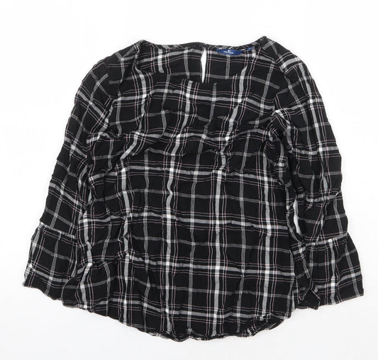 Womens UK Size 8 TOM TAILOR Black Basic Blouse