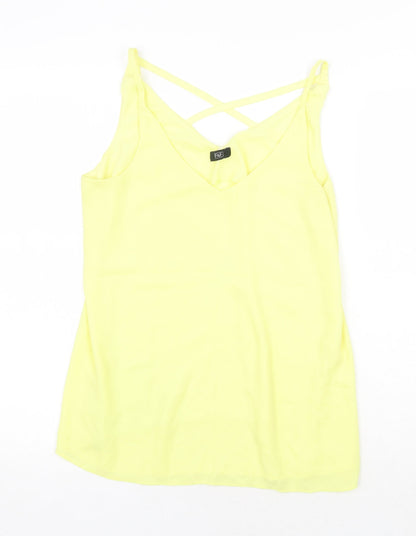 F&F Womens Yellow Polyester Camisole Tank Size 10 V-Neck