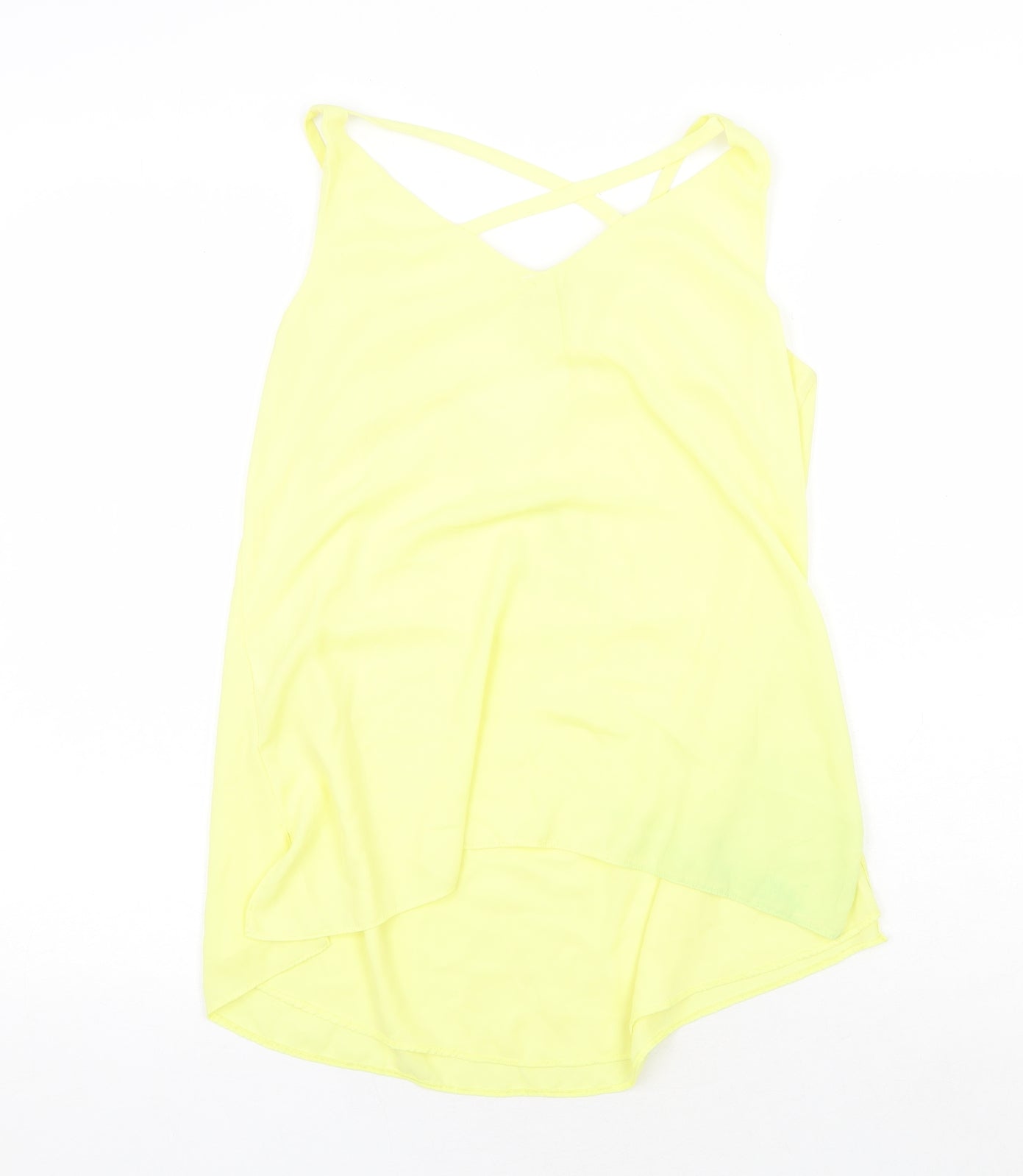 F&F Womens Yellow Polyester Camisole Tank Size 10 V-Neck