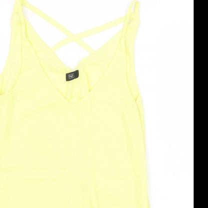F&F Womens Yellow Polyester Camisole Tank Size 10 V-Neck