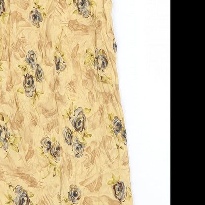 Preworn Womens Beige Geometric Polyester Tank Dress Size M Round Neck Pullover