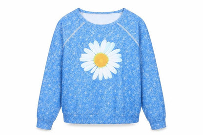 Sheilay Womens Blue Polyester Basic Blouse Size L Scoop Neck - Daisy