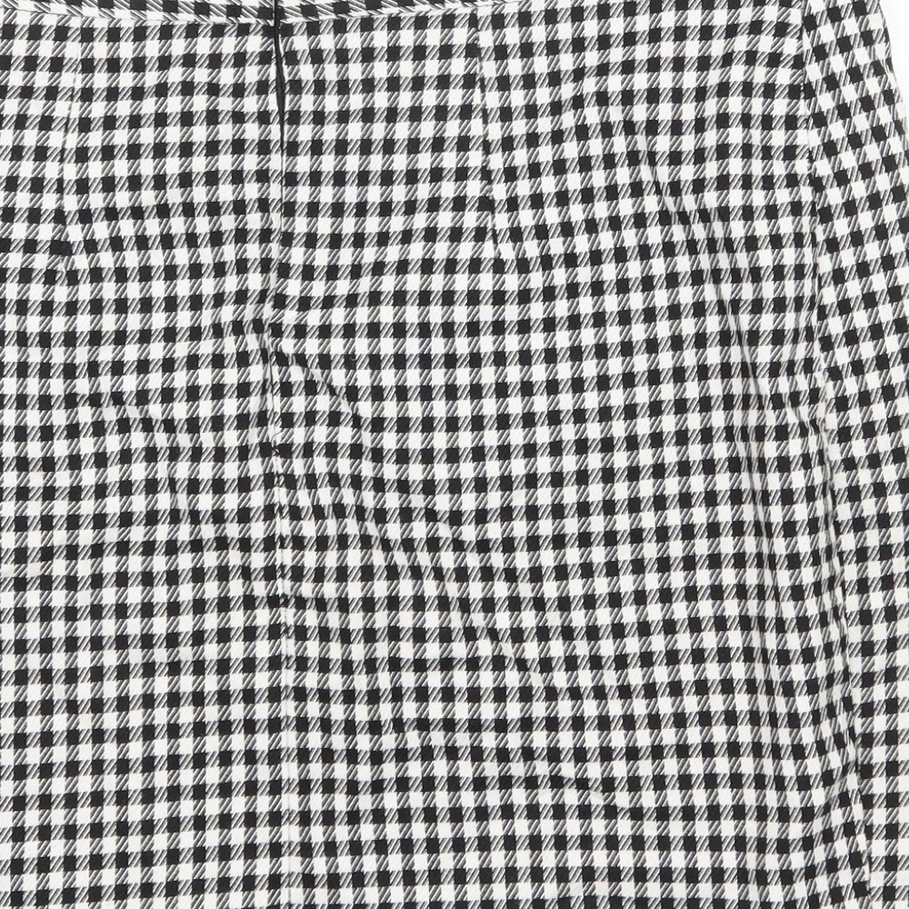M&Co Womens Black Check Polyester Mini Skirt Size 10 Zip