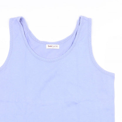 Bonmarché Womens Purple 100% Cotton Basic Tank Size M Round Neck