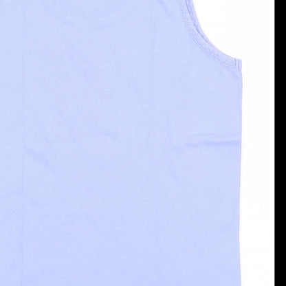 Bonmarché Womens Purple 100% Cotton Basic Tank Size M Round Neck