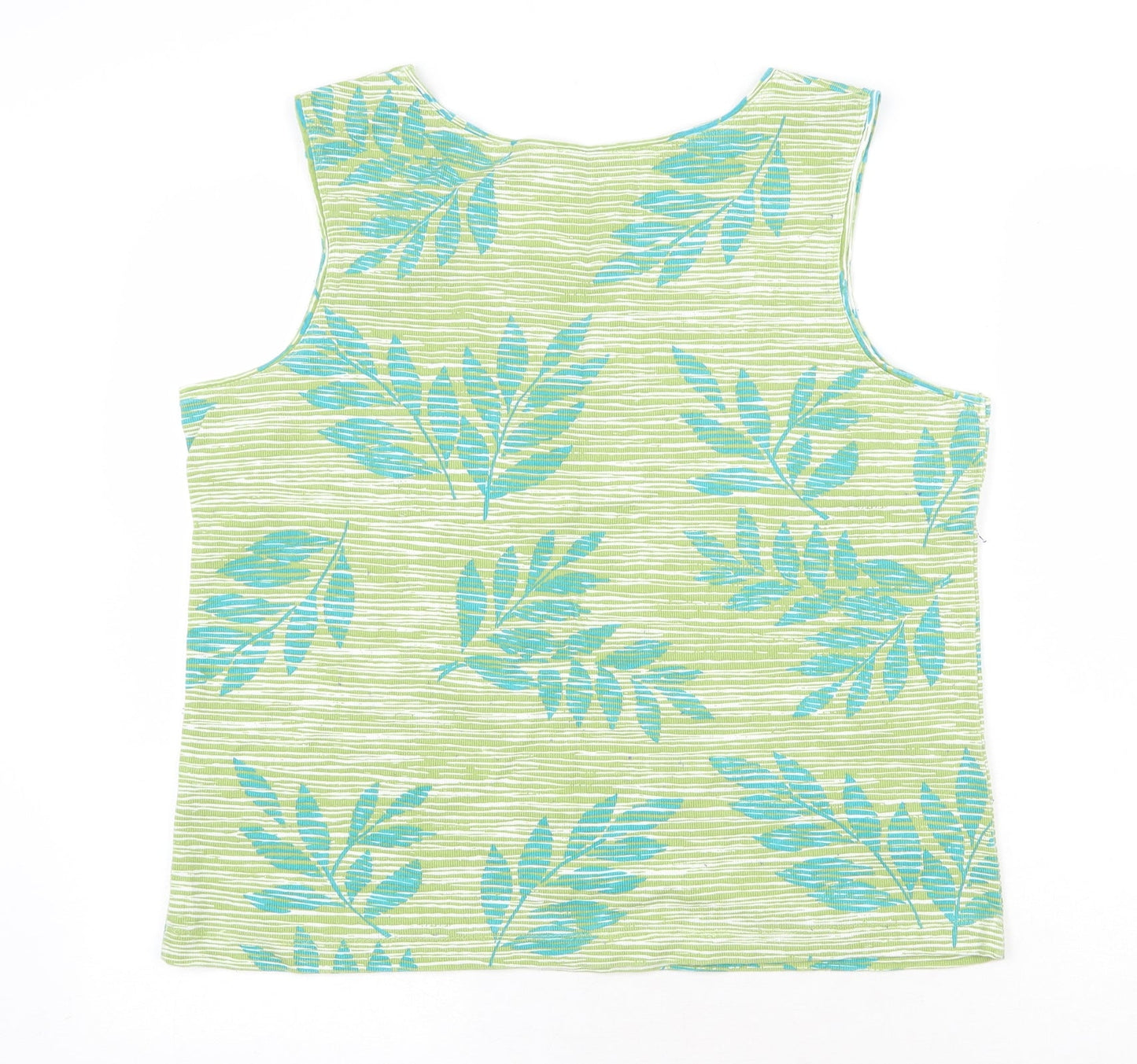 Womens UK Size XL White Stag Green Basic Tank