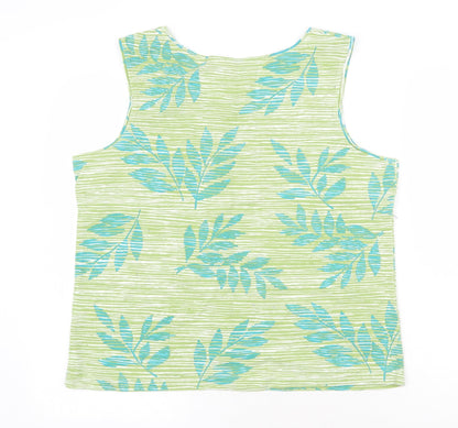 Womens UK Size XL White Stag Green Basic Tank