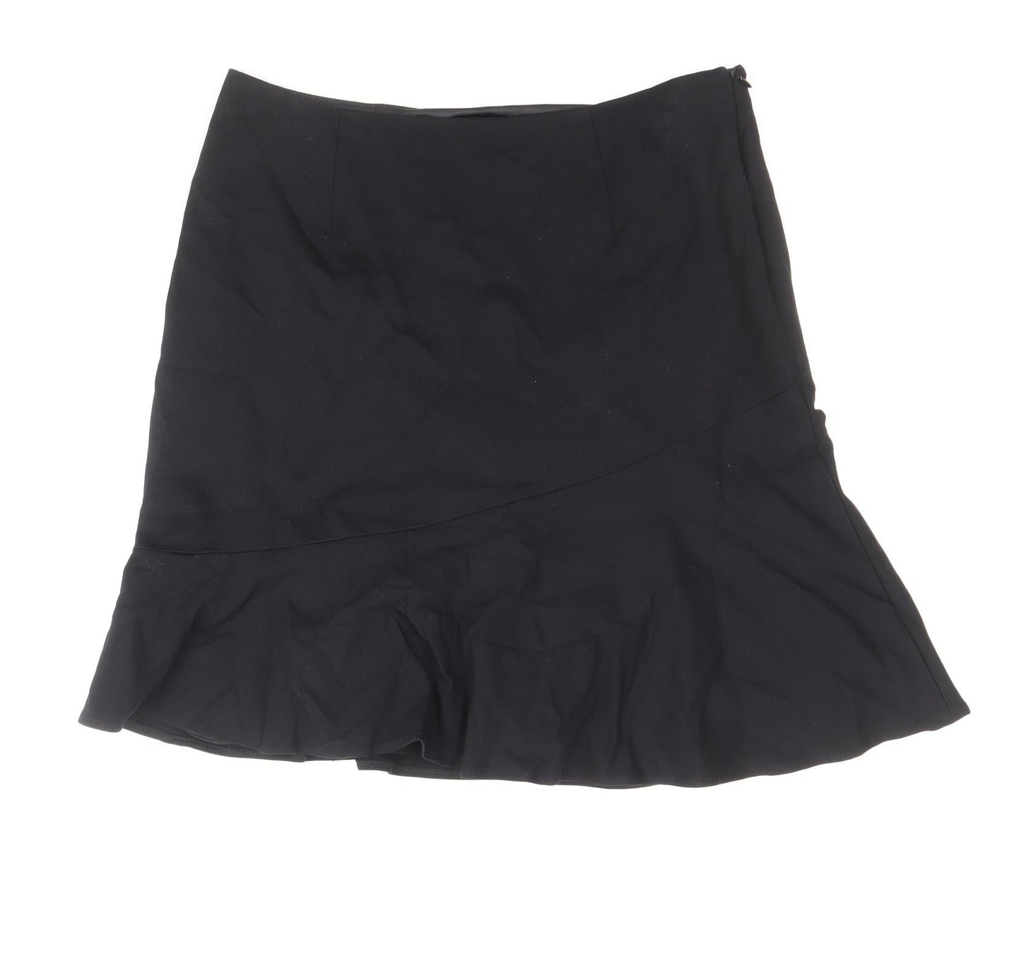 Marks and Spencer Womens Black Viscose Trumpet Skirt Size 12 Zip