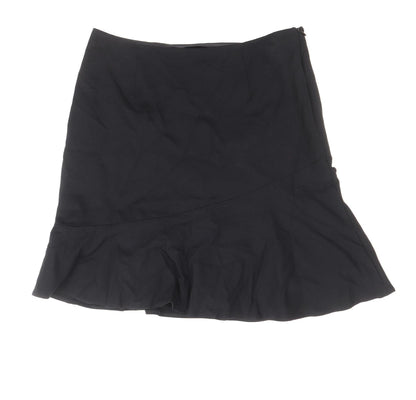 Marks and Spencer Womens Black Viscose Trumpet Skirt Size 12 Zip