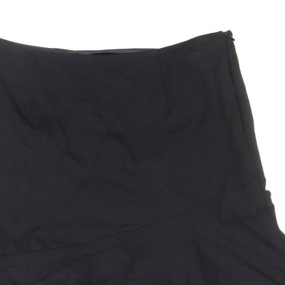 Marks and Spencer Womens Black Viscose Trumpet Skirt Size 12 Zip