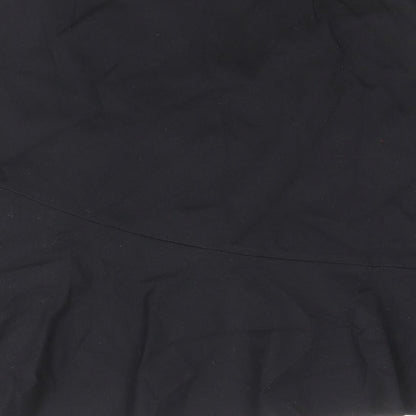 Marks and Spencer Womens Black Viscose Trumpet Skirt Size 12 Zip