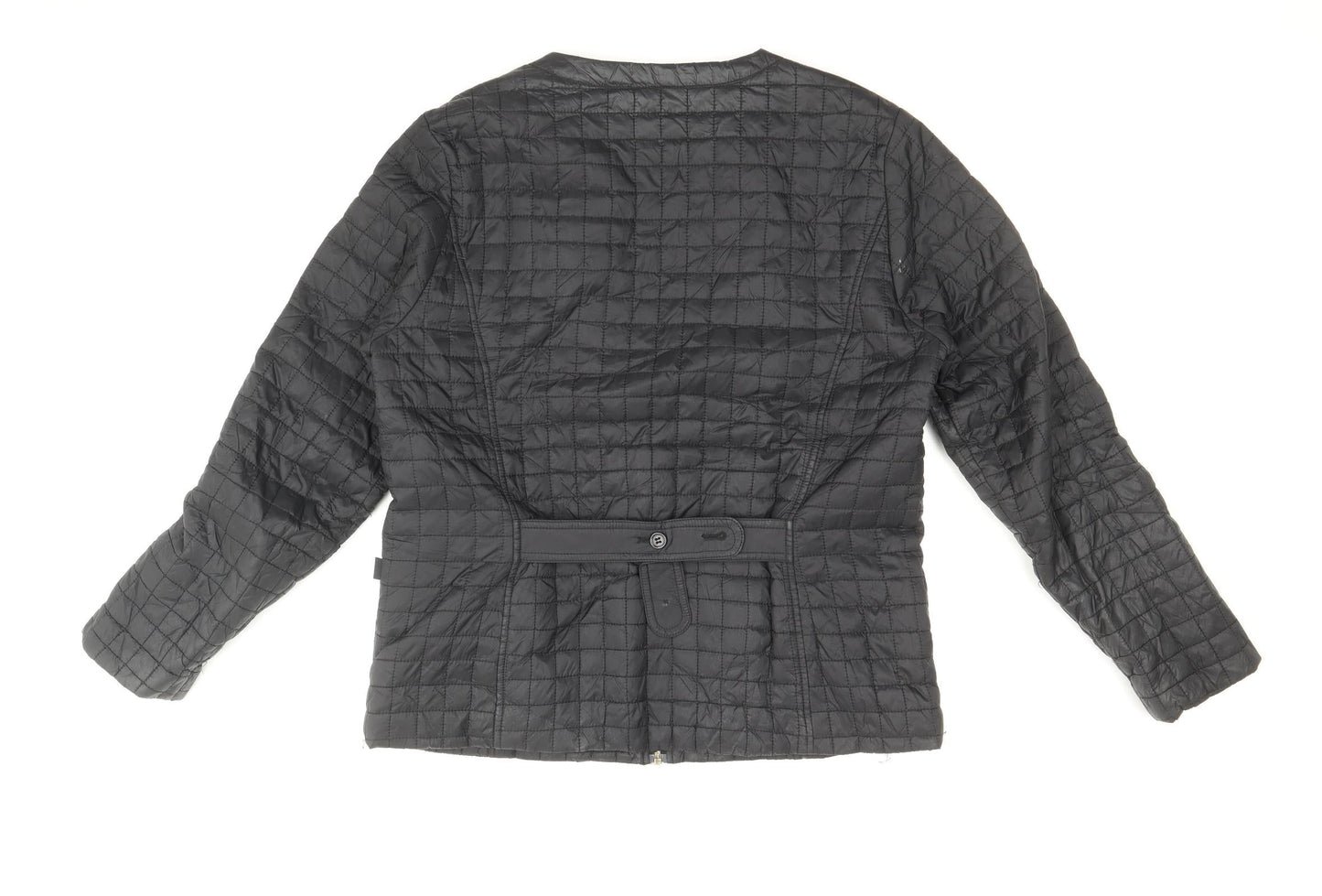 Incorporate Wear Womens Black Geometric Quilted Jacket Size L Zip