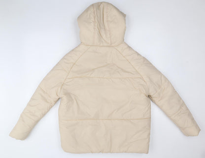 Womens UK Size 4 PRETTYLITTLETHING Beige Puffer Jacket