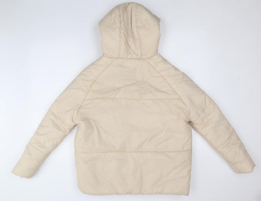 Womens UK Size 4 PRETTYLITTLETHING Beige Puffer Jacket