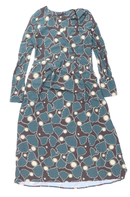 Autograph Womens Multicoloured Geometric Viscose A-Line Size 6 V-Neck Zip