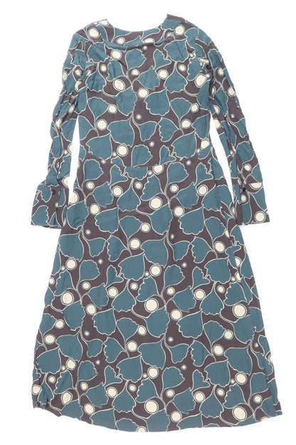 Autograph Womens Multicoloured Geometric Viscose A-Line Size 6 V-Neck Zip