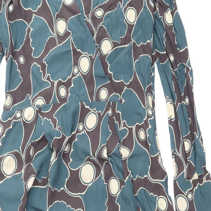 Autograph Womens Multicoloured Geometric Viscose A-Line Size 6 V-Neck Zip