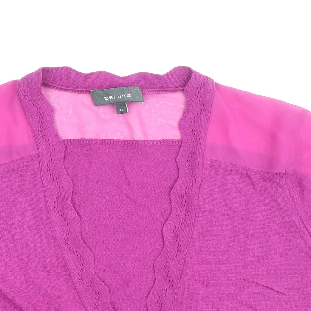 Womens UK Size 12 Per Una Purple Cardigan Jumper