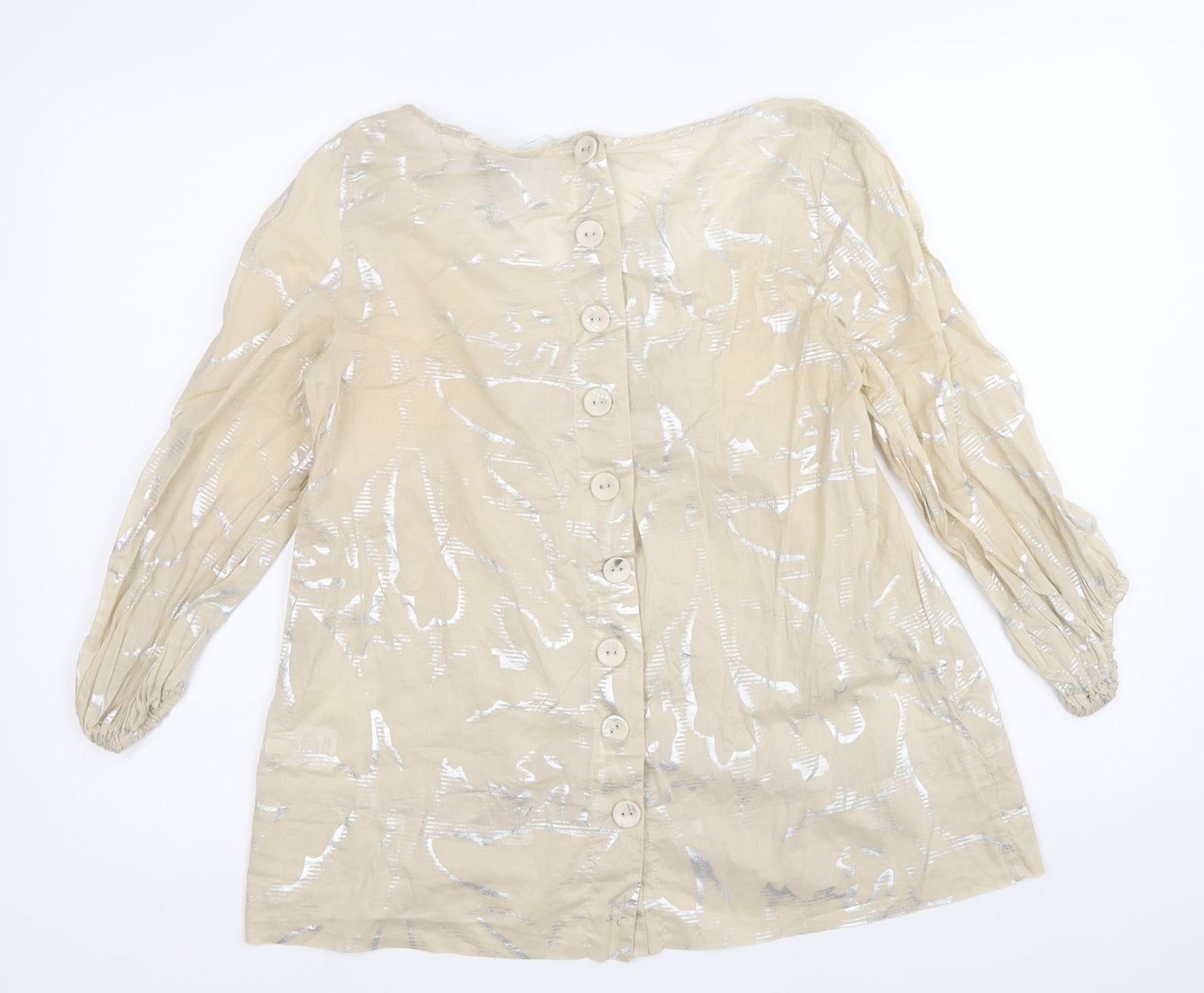 Womens UK Size 10 NEXT Beige Basic T-Shirt