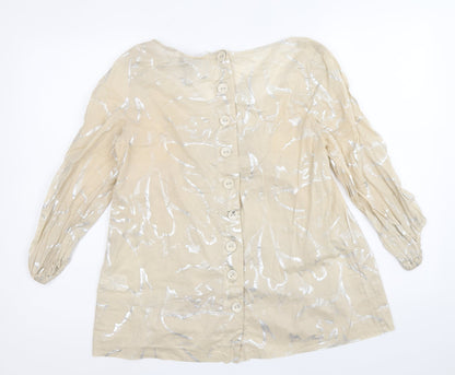 Womens UK Size 10 NEXT Beige Basic T-Shirt