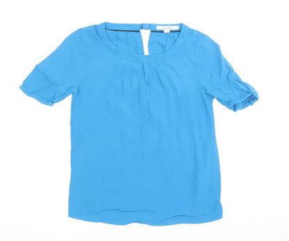 Baby Boden Womens Blue Viscose Basic T-Shirt Size 6 Round Neck