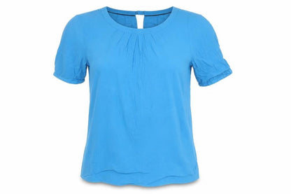 Baby Boden Womens Blue Viscose Basic T-Shirt Size 6 Round Neck