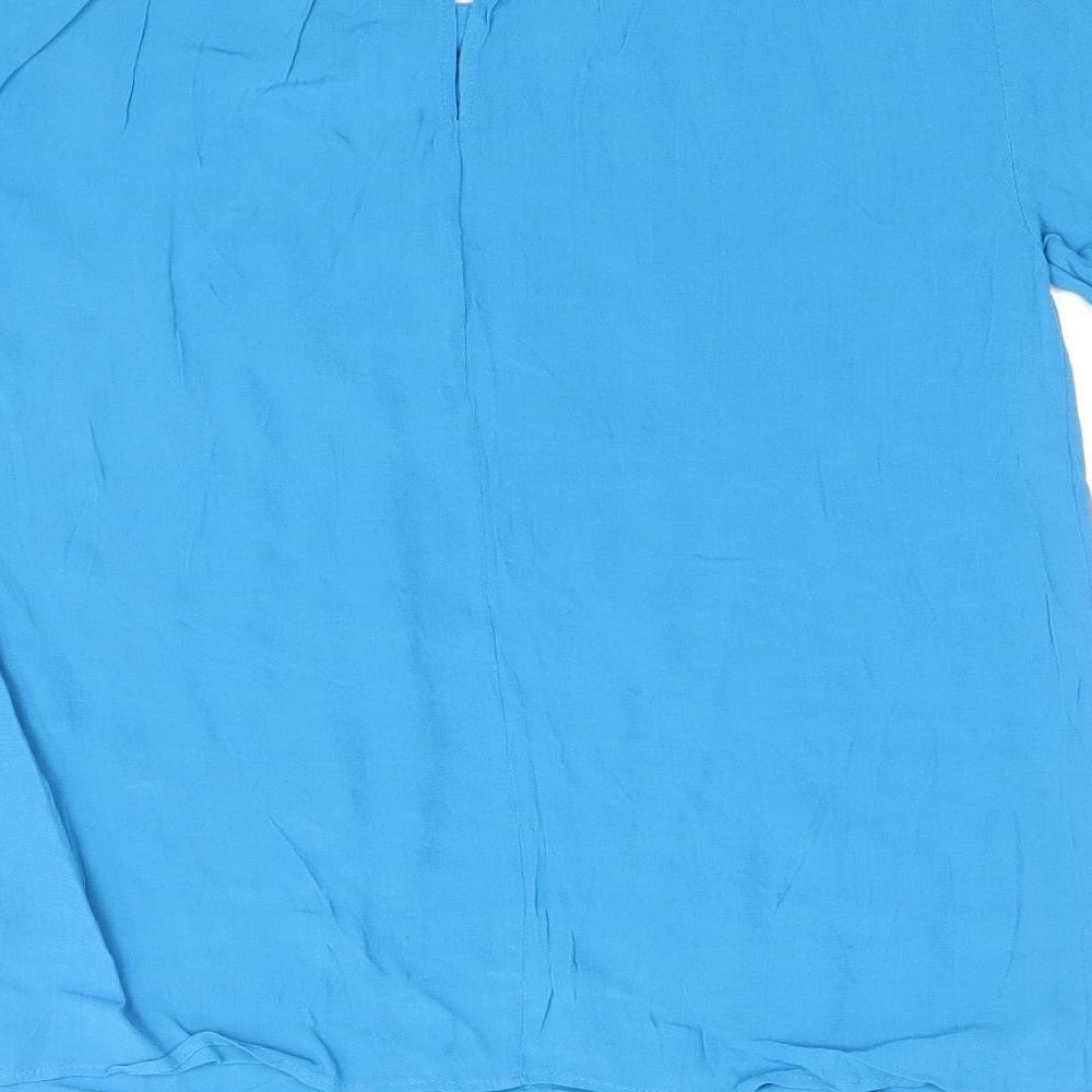 Baby Boden Womens Blue Viscose Basic T-Shirt Size 6 Round Neck