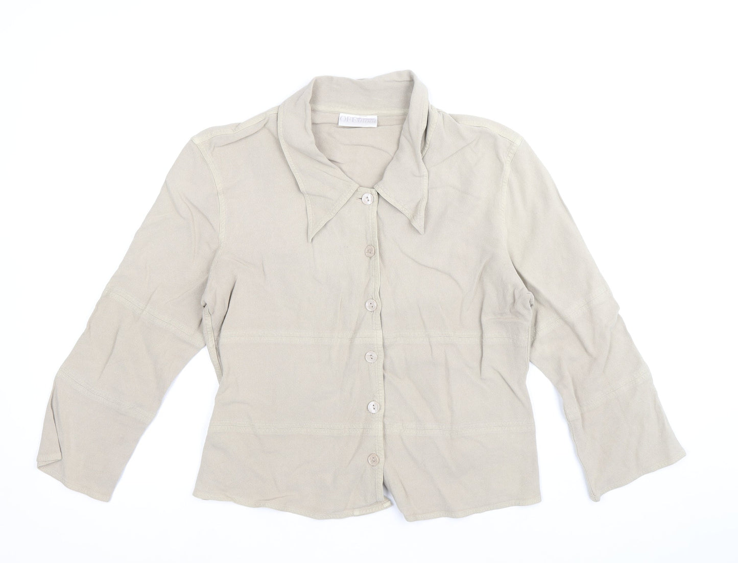 Womens UK Size S Off Shoot Brown Basic Button-Up