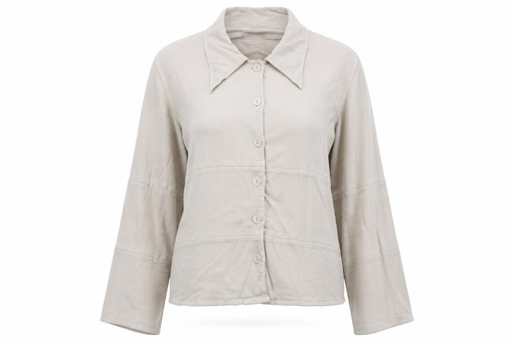 Womens UK Size S Off Shoot Brown Basic Button-Up